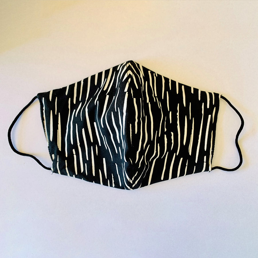 3ply Reusable, Washable Cloth Face Mask, Black & White - SURVIVAL