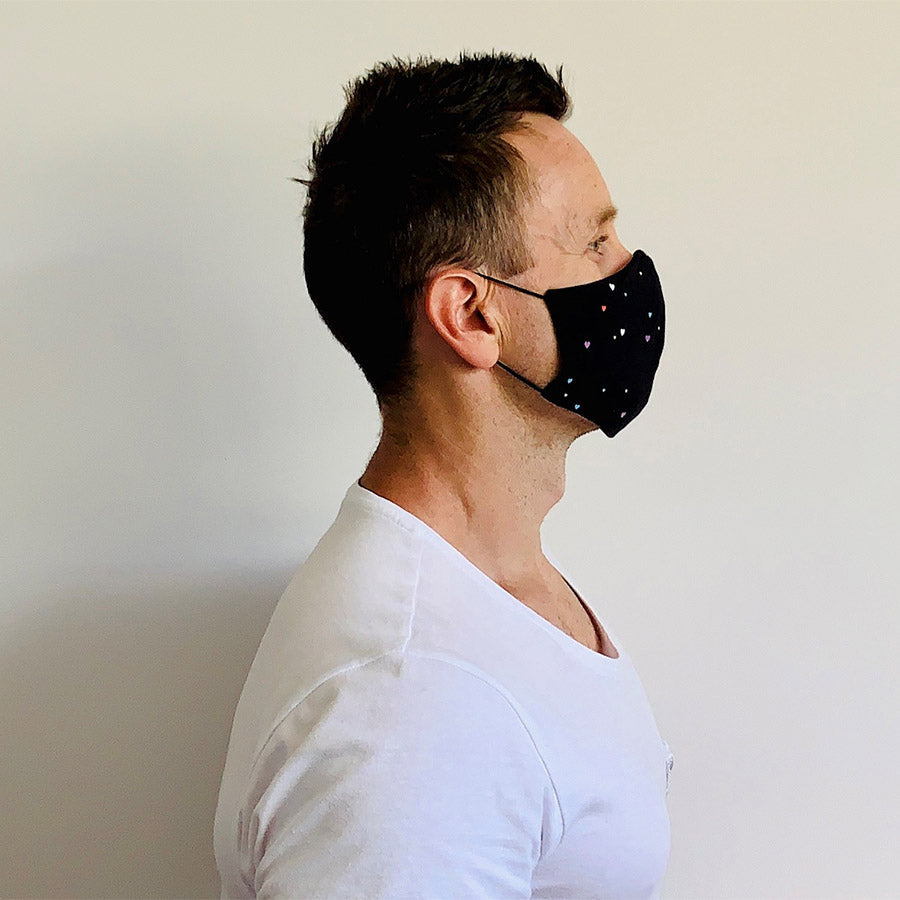 3ply Reusable, Washable Cloth Face Mask, Hearts - SURVIVAL