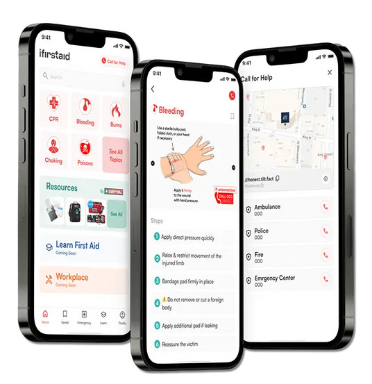 iFirstAid Mobile App Screens