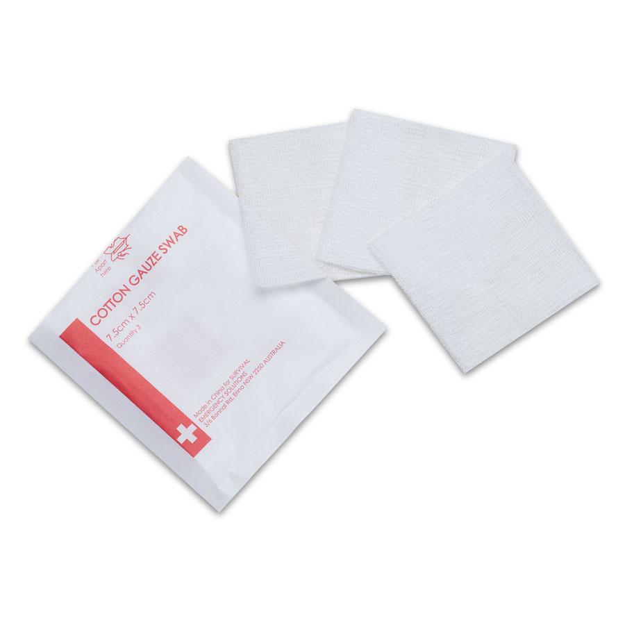First Aid Restock Item Cotton gauze swabs sterile 7.5cm x 7.5cm