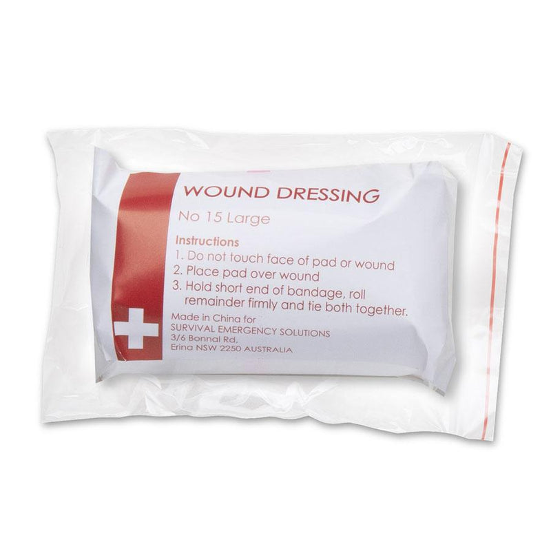 Wound dressings, No 15 large, sterile