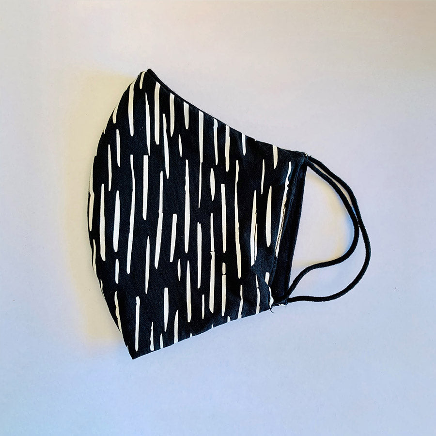 3ply Reusable, Washable Cloth Face Mask, Black & White - SURVIVAL